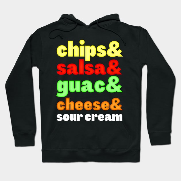 National Tortilla Chip Day Ingredients Grocery List Hoodie by BubbleMench